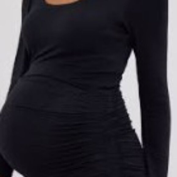 Ingrid & Isabel Maternity Black Sheath Dress with Raglan Long Sleeves Size XXL - Picture 15 of 15